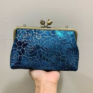 Handmade Glitter Genuine Leather "Cat paw" Kisslock Clutch/Shoulder/Crossbody